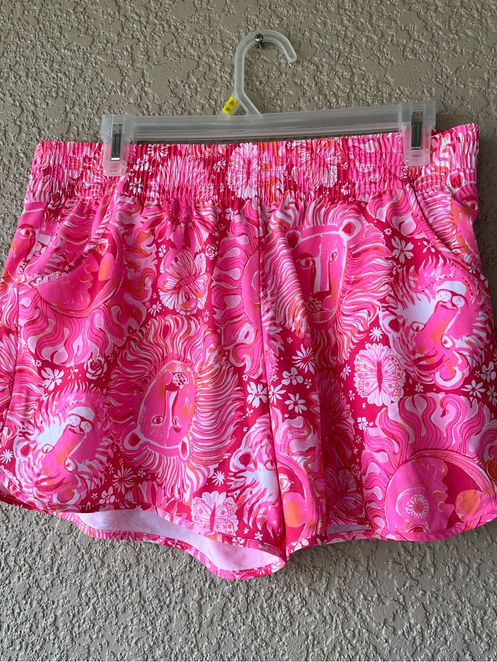 Lilly Pulitzer Hot Pink Printed Elastic-Waist Athletic Shorts